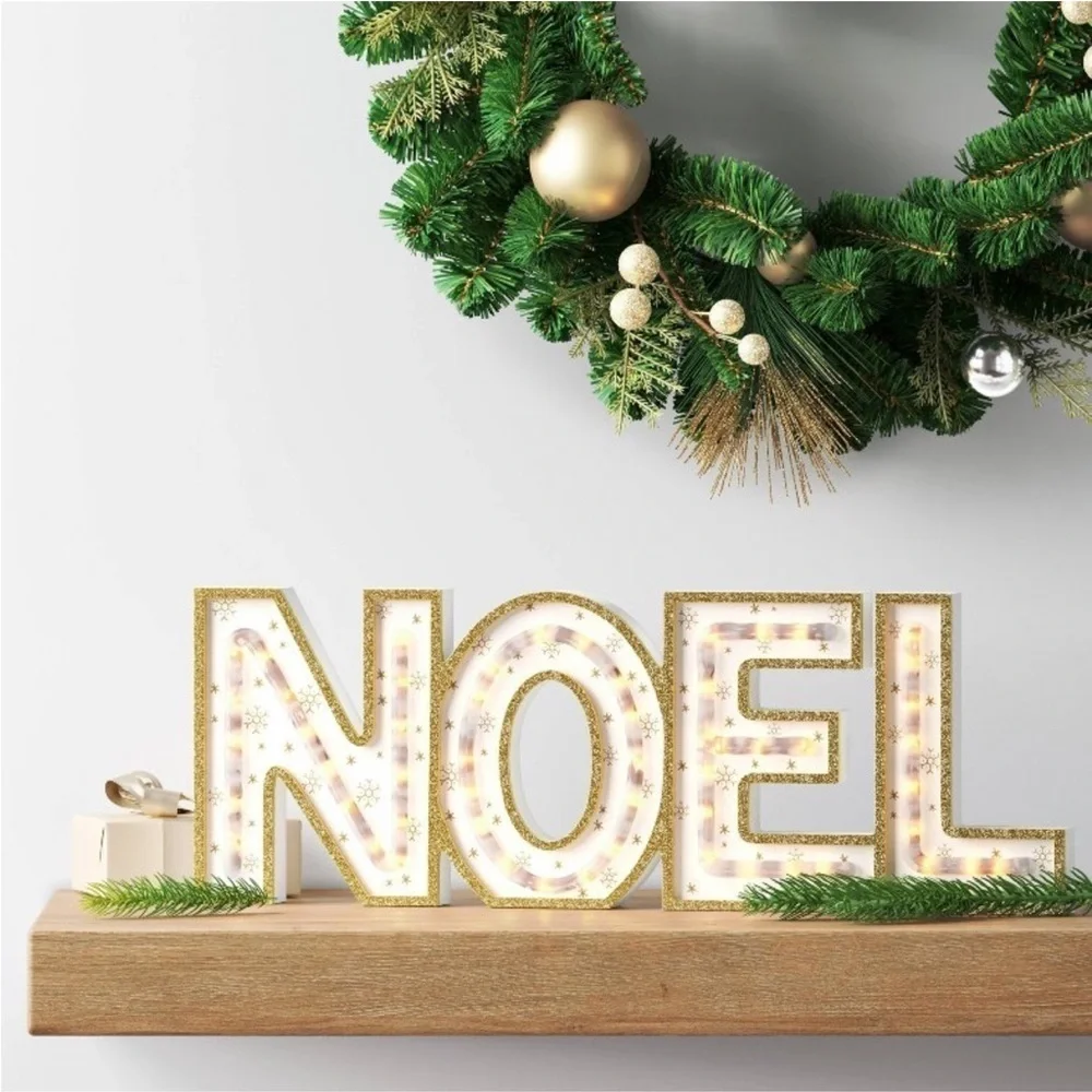 Lit LED 'Noel' Christmas Tabletop Sign - Wondershopтм